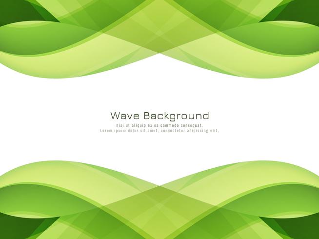 Abstract green wavy background vector