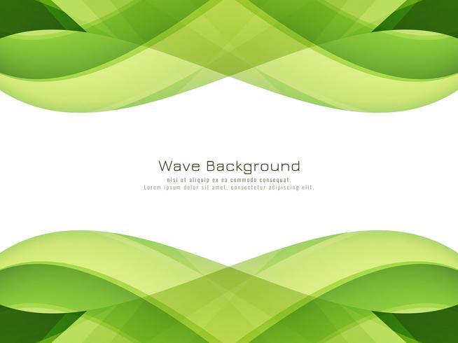 Abstract green wavy background vector