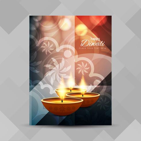Plantilla de diseño de folleto abstracto feliz Diwali vector