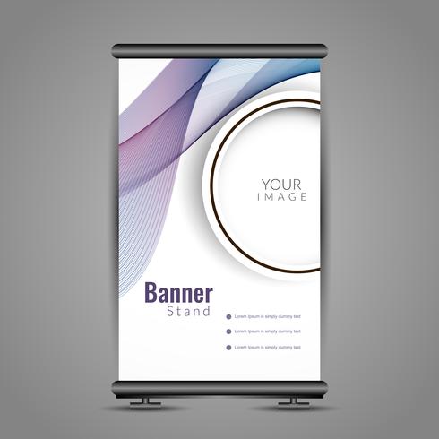 Abstract colorful roll up banner template design vector