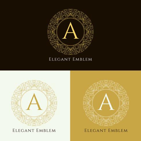 Abstract elegant emblem design set vector