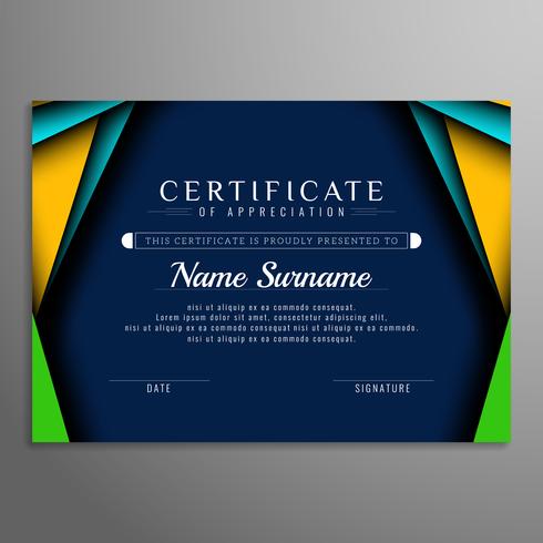 Abstract elegant colorful certificate background vector