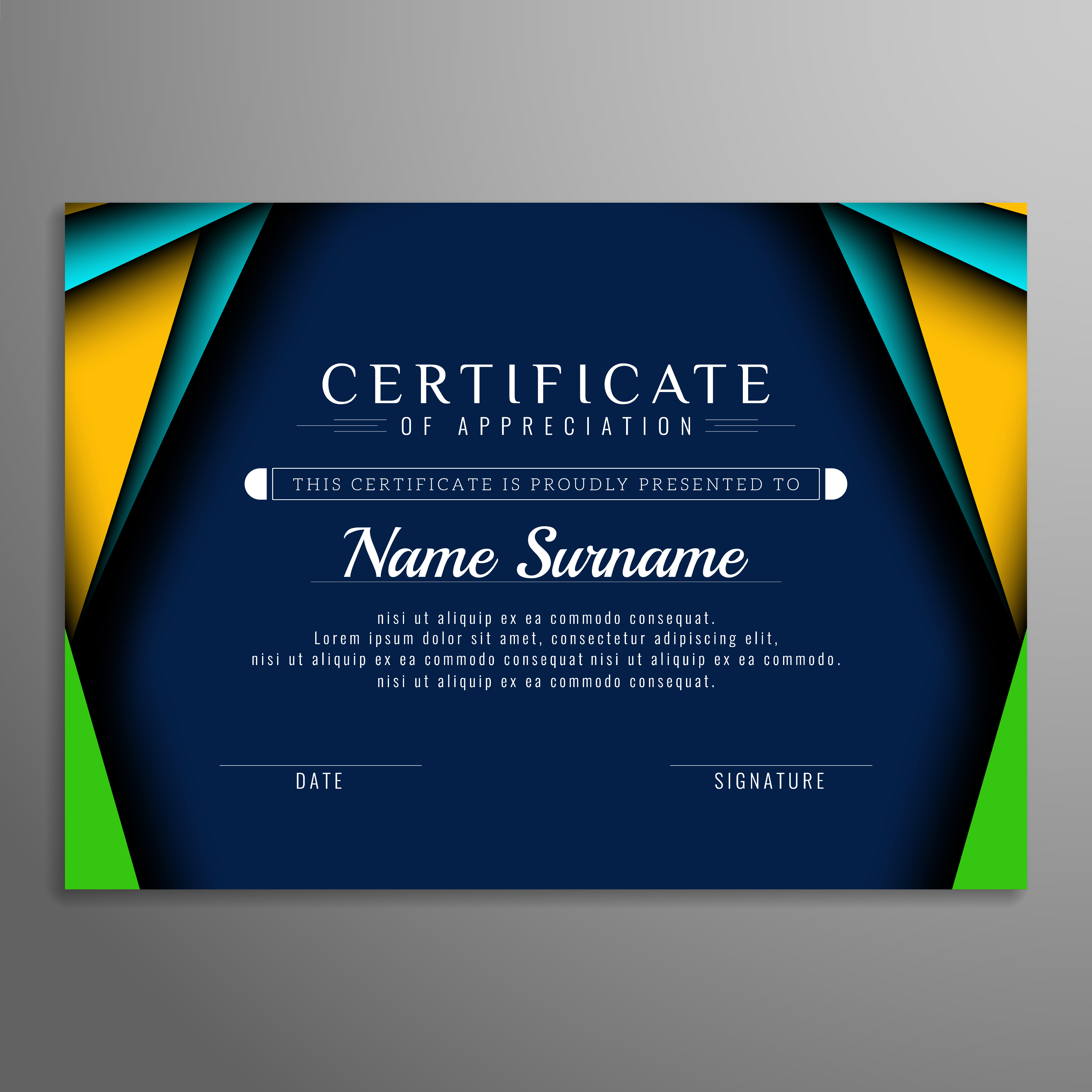 Beautiful Colorful Certificate Design Background Vector Art At | My XXX