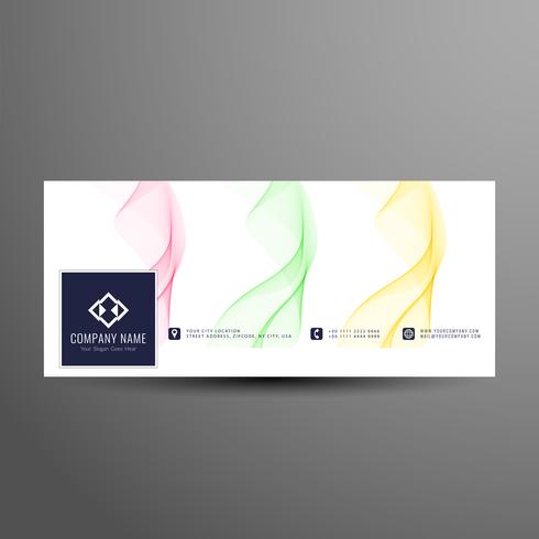 Abstract wavy facebook timeline banner template vector