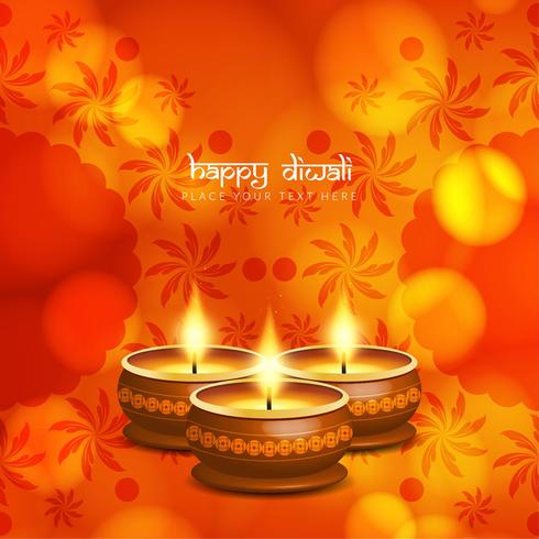 Diseño feliz hermoso abstracto del fondo del saludo de Diwali vector