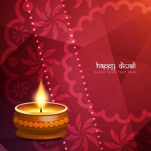 Fondo feliz hermoso abstracto del saludo de Diwali vector