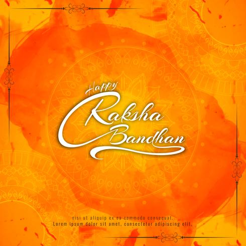 Abstract Happy Raksha bandhan text design background vector