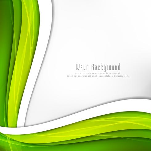 Abstract bright green wave background vector