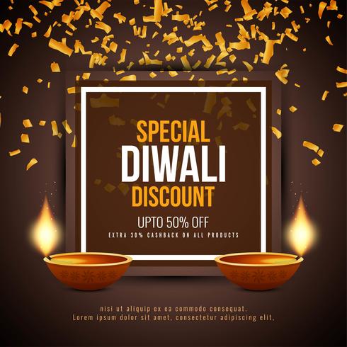 Fondo de oferta de descuento abstracto feliz Diwali vector