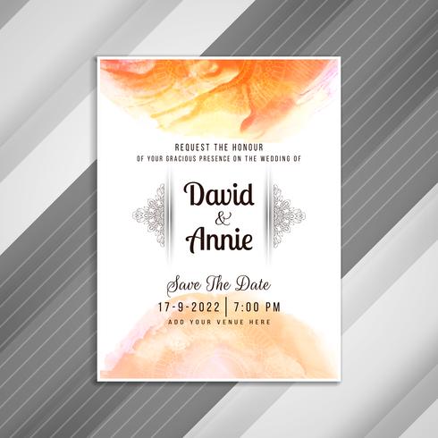 Invitación de boda abstracta elegante diseño de tarjeta vector