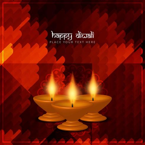 Fondo feliz hermoso abstracto del saludo de Diwali vector