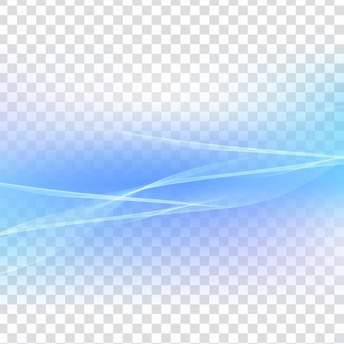 Abstract blue wave transparent background vector