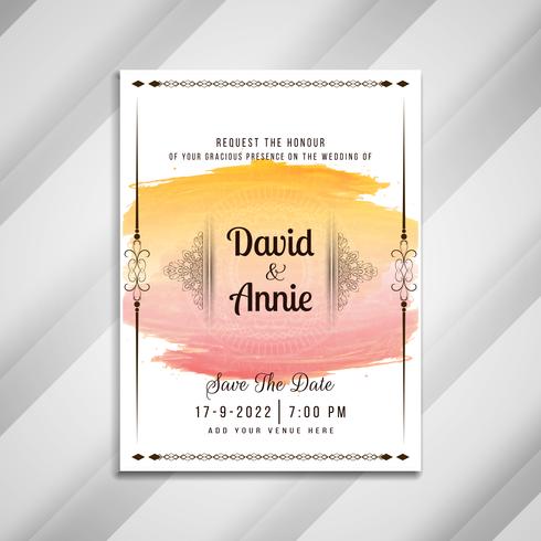 Abstract beautiful wedding Invitation card design vector