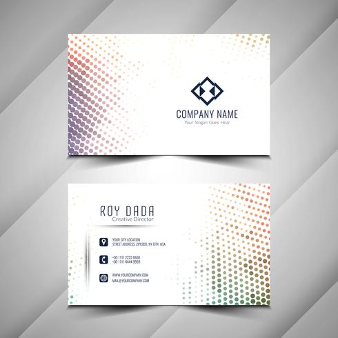 Abstract halftone business card template vector