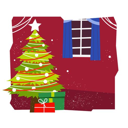 Mediados de siglo árbol de Navidad ilustración vectorial vector