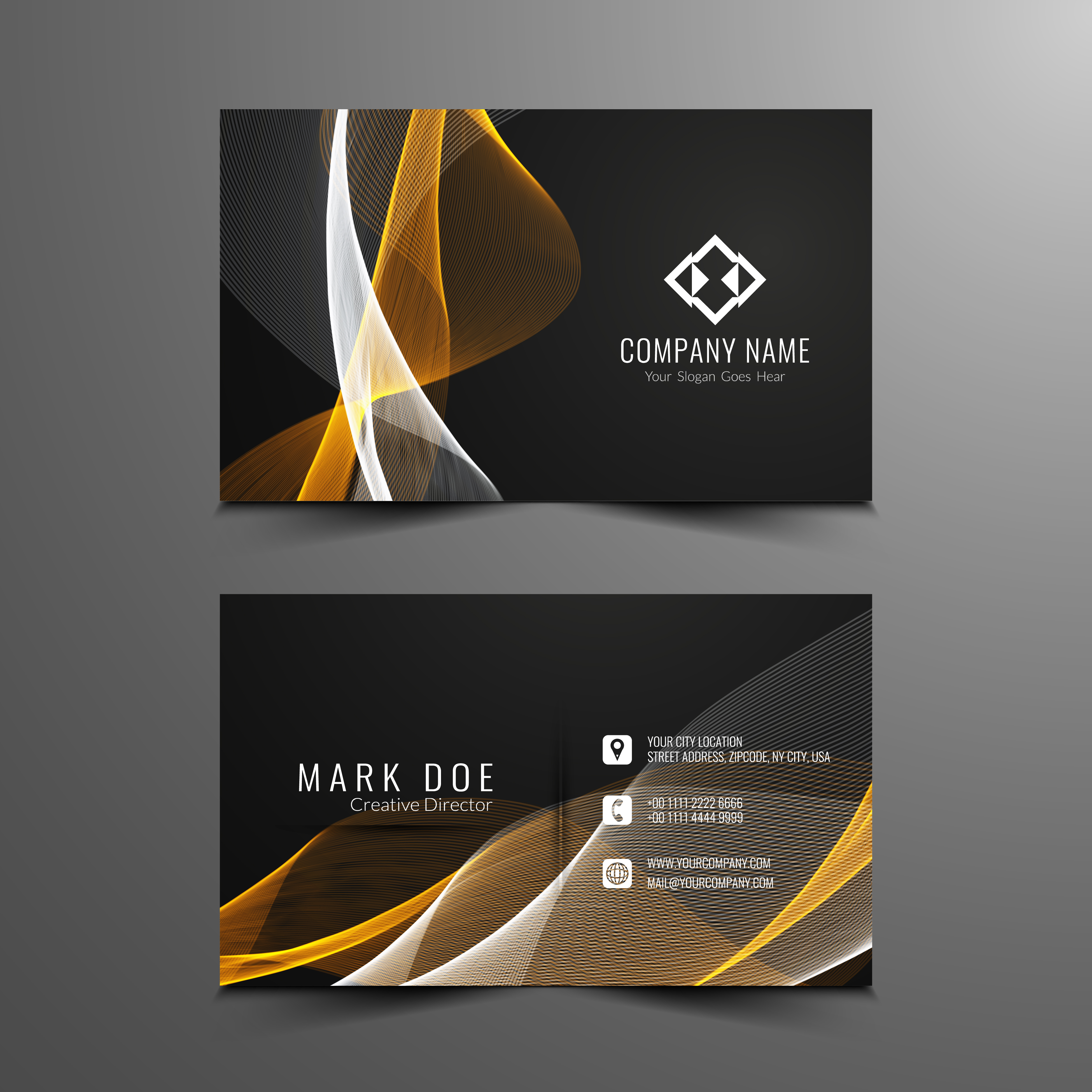 Abstract wavy Business card design 254686 Vector Art at Vecteezy