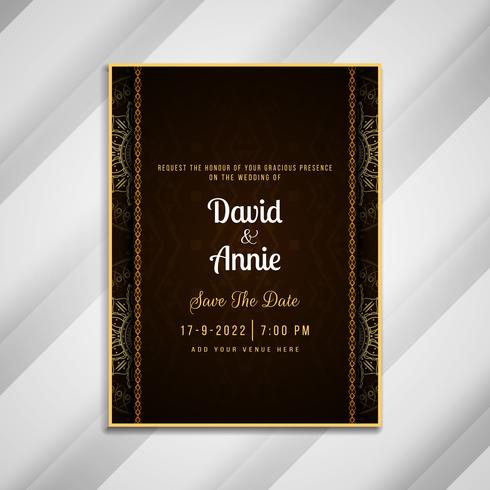Abstract beautiful wedding invitation card template design vector