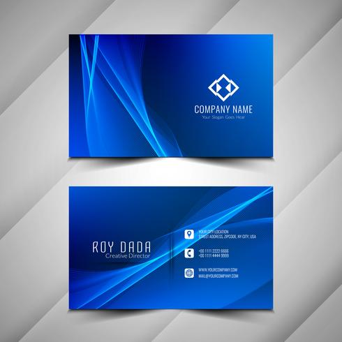 Abstract colorful wavy business card stylish template vector