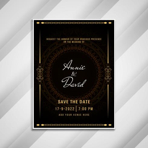 Invitación de boda abstracta elegante diseño de tarjeta vector