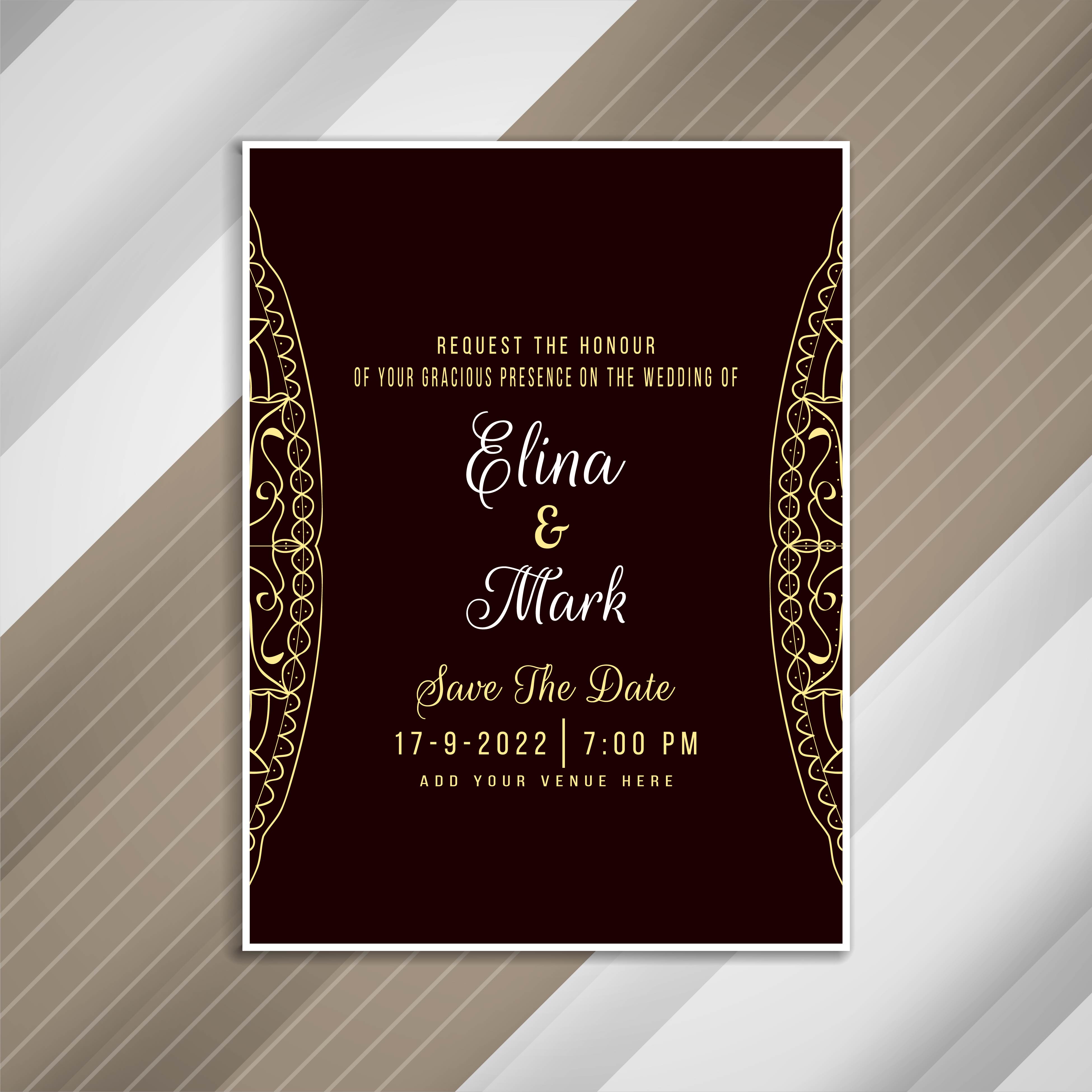 Abstract Beautiful Wedding Invitation Card Design 254814 Vector Art At