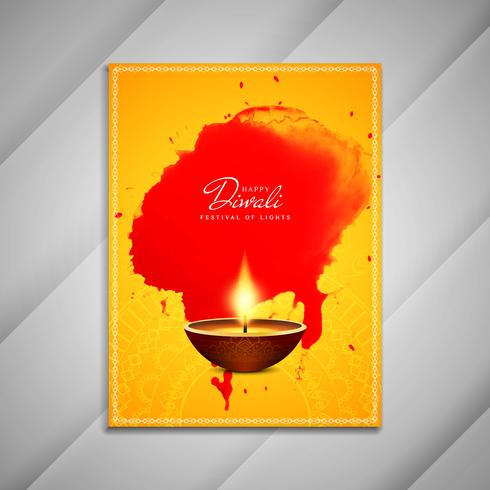 Diseño de folleto abstracto feliz Diwali vector