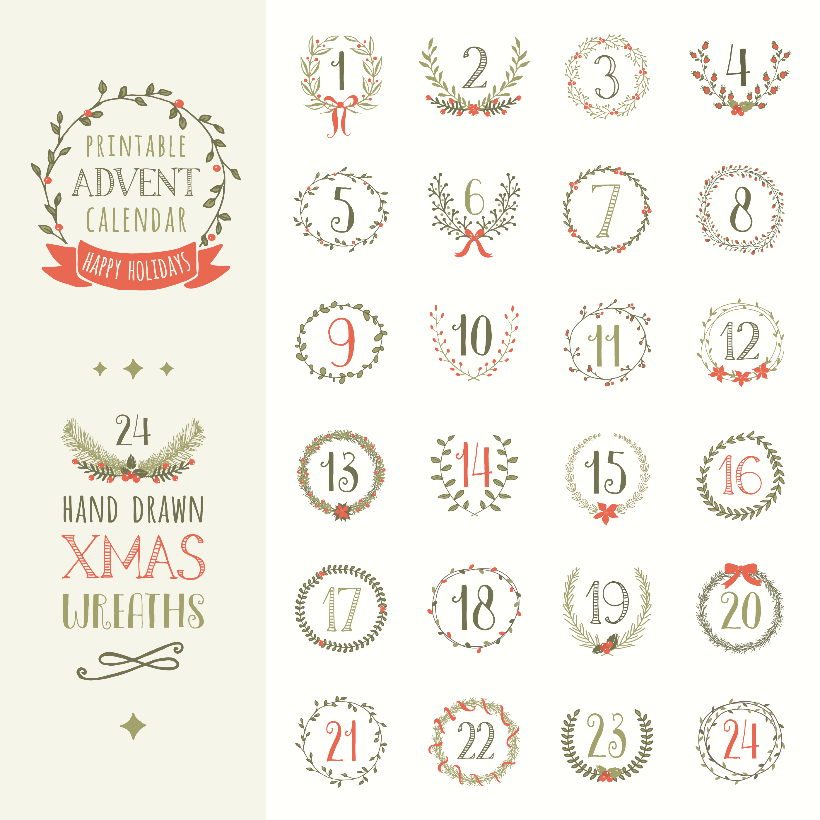 Printable Advent Calendar Vector 255694 Vector Art at Vecteezy Printable Advent Calendar Vector 255694 Vector Art at Vecteezy