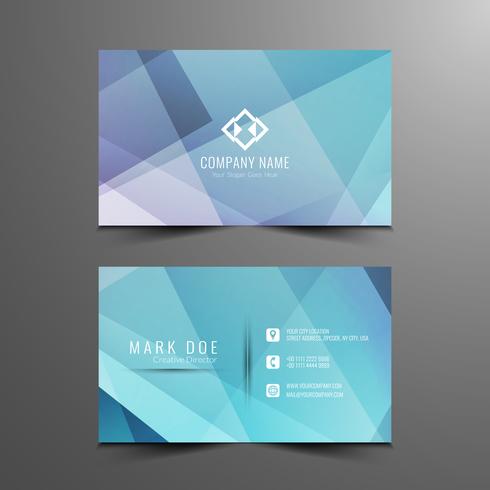Abstract blue geometric visiting card template vector
