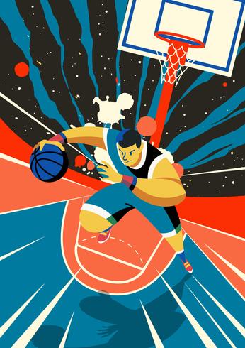 Corriendo jugador de baloncesto vector