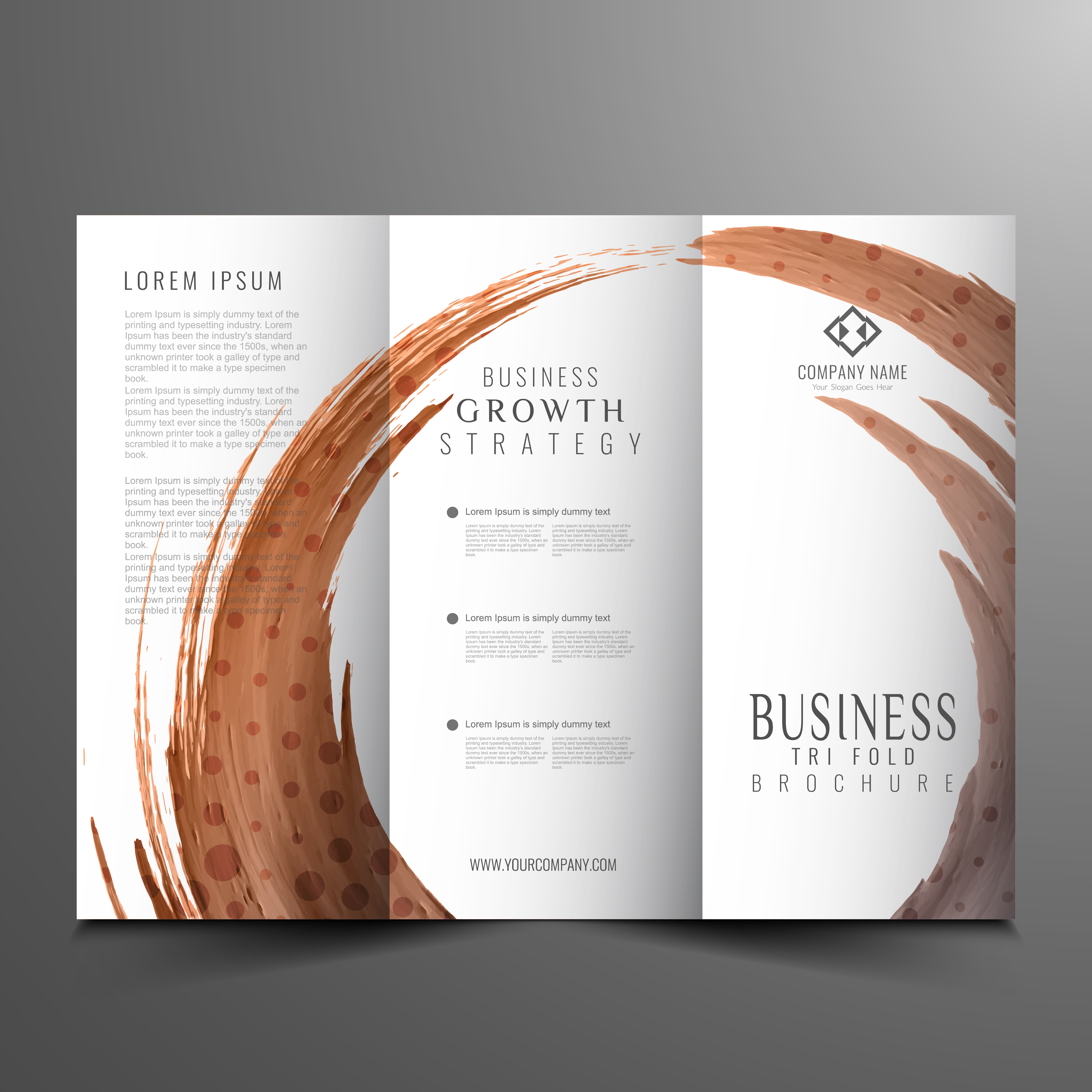 Abstract watercolor trifold business brochure template