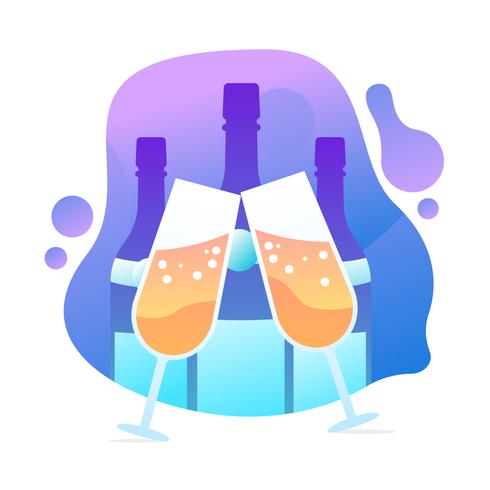 Champagne Toast Vector Illustration