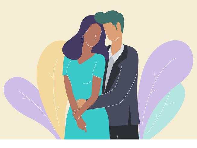 Romantic Couple In Formalwear Vectors