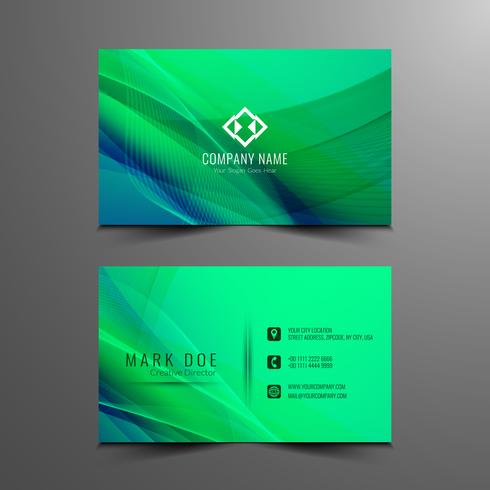 Abstract modern wavy visiting card design vector