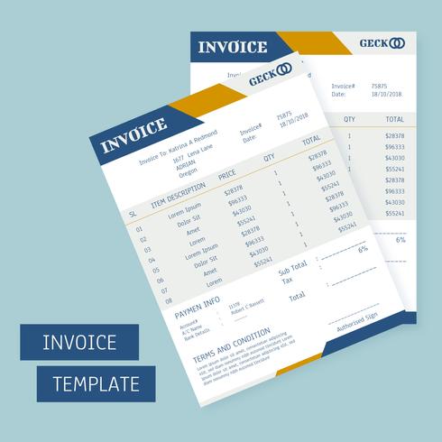 Professional Invoice Template Vectors