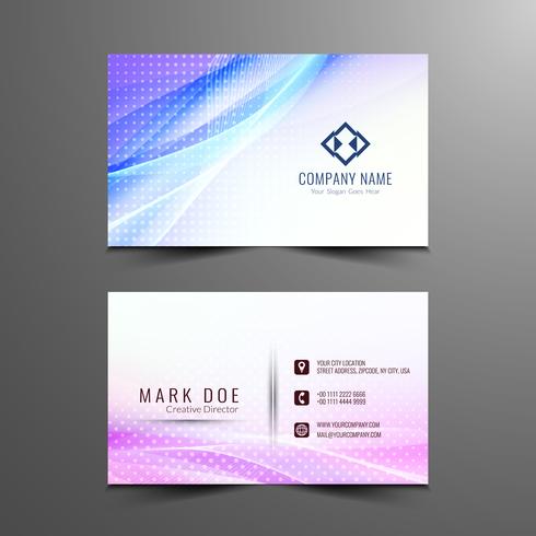 Abstract wavy visiting card template vector