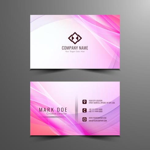 Abstract modern wavy visiting card design vector