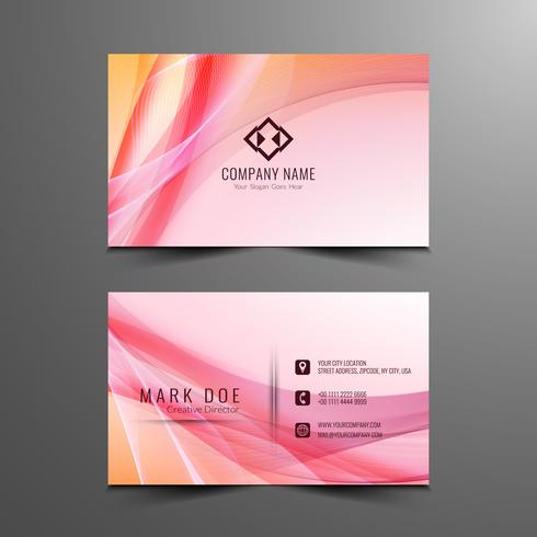 Abstract wavy visiting card template vector