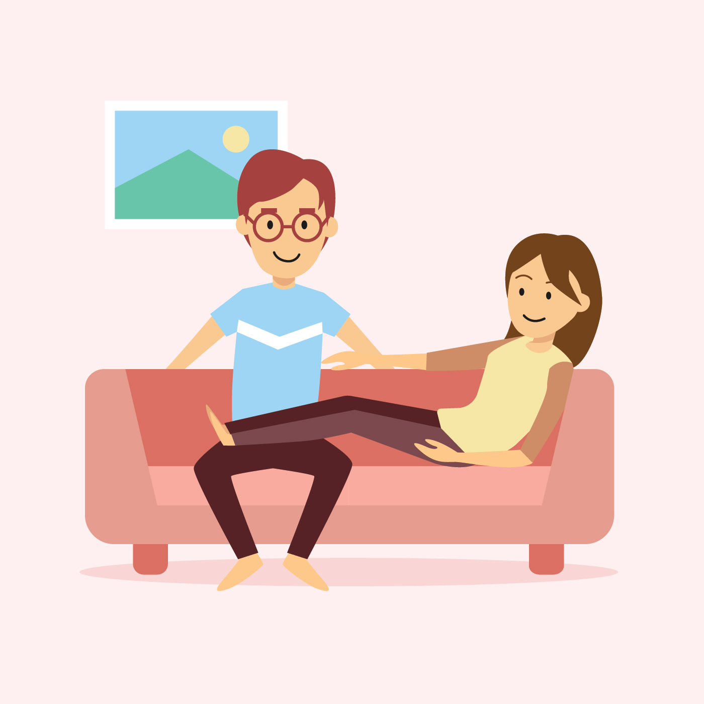 Couple On Couch Free Vector Art 15 Free Downloads