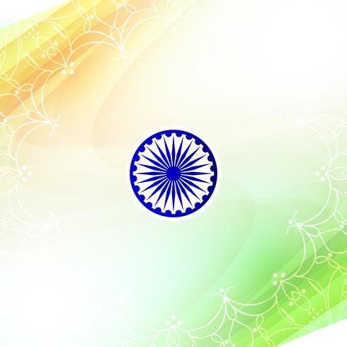 Abstract wavy Indian flag theme design background vector