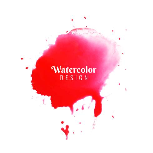 Abstract red watercolor stroke design background vector