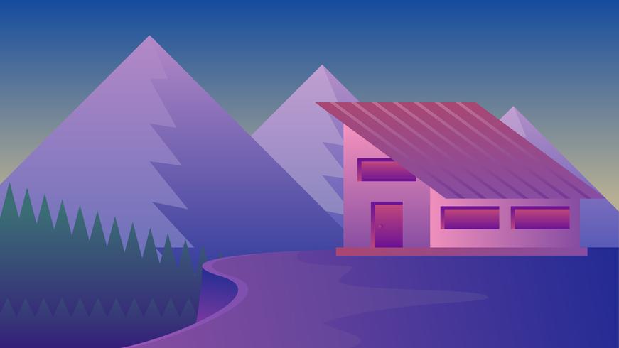 Modern Cabin In The Woods vector