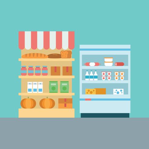 Flat Design Supermarket vector