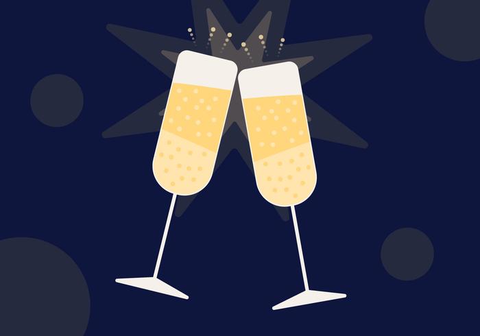 Champagne Toast Flat Style vector