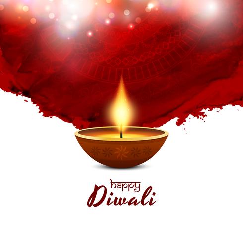 Abstract Happy Diwali red background vector