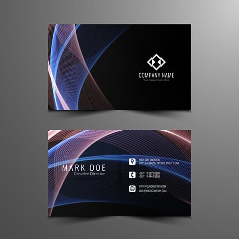 Abstract stylish wavy business card template vector