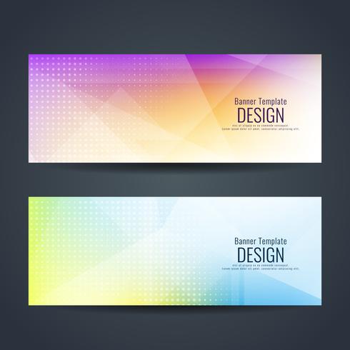 Abstract colorful wavy stylish banners set vector