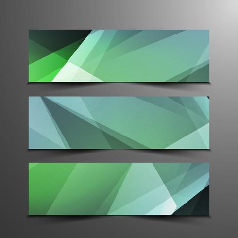 Conjunto de banners geométricos elegante colorido abstracto vector