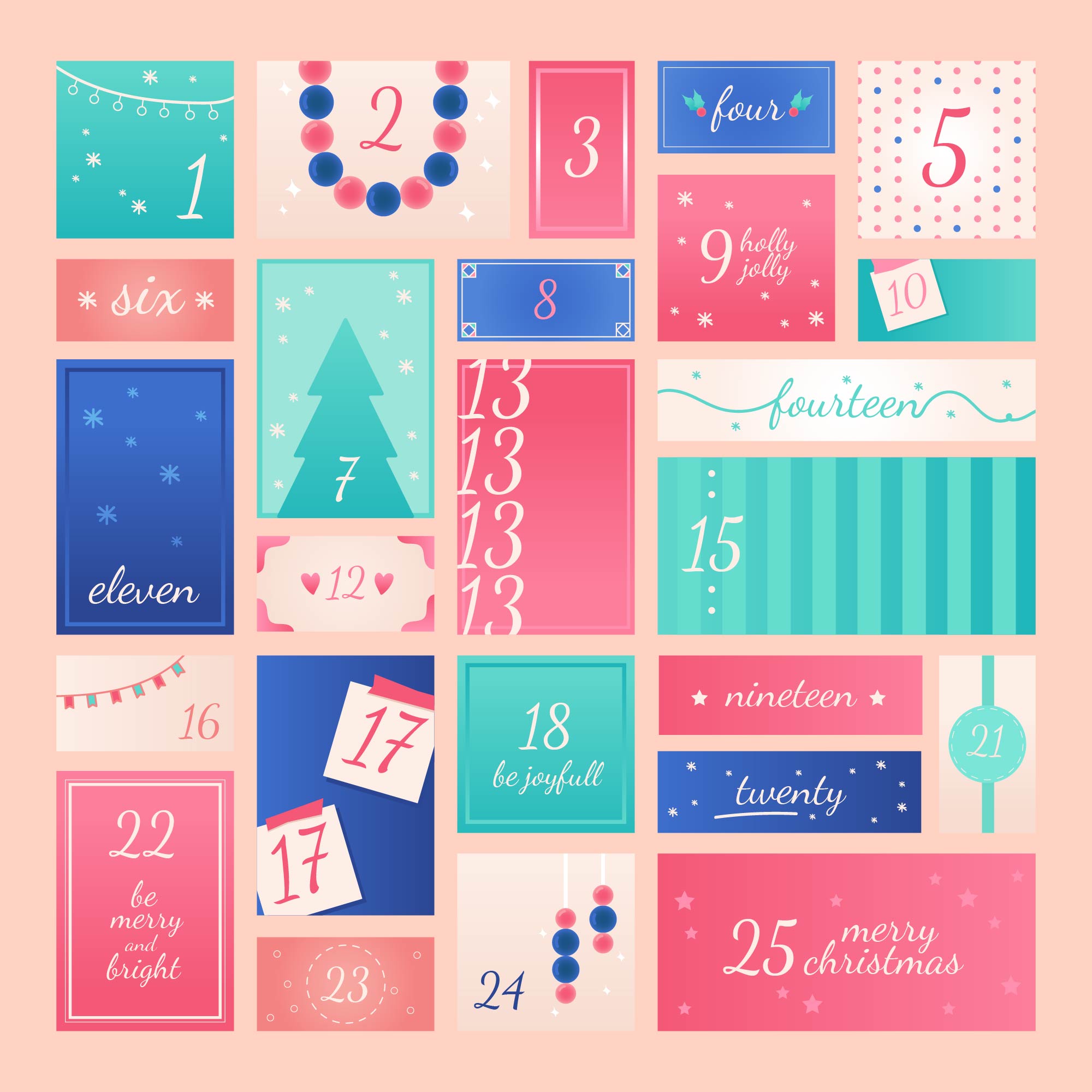 Advent Calendar Printable Vector 256244 Vector Art at Vecteezy
