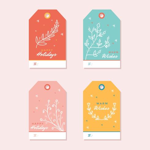 Holiday Gift Tag Vector