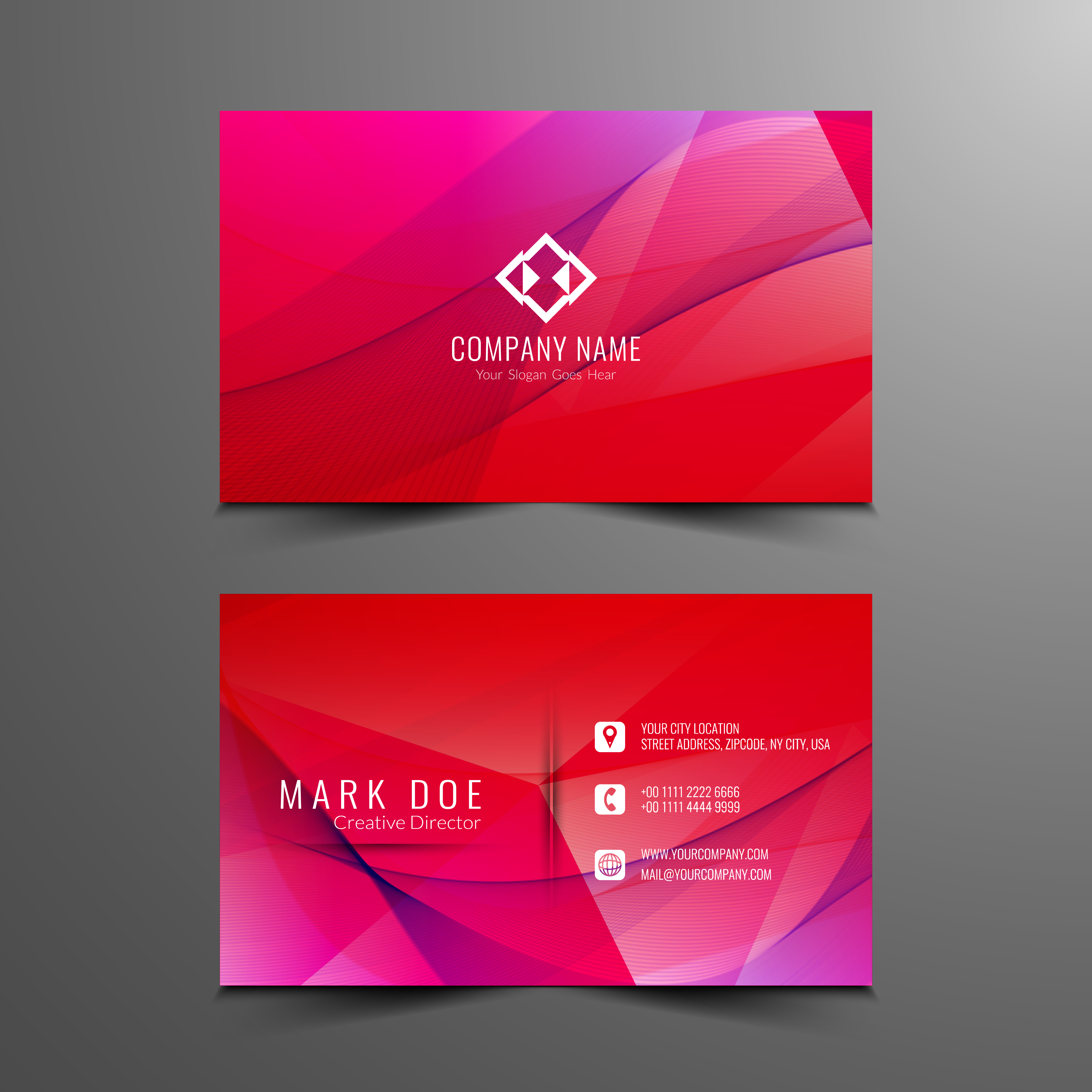 Abstract modern wavy visiting card design 256391 Vector Art at Vecteezy