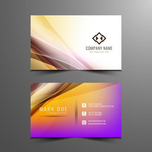 Abstract wavy visiting card template vector